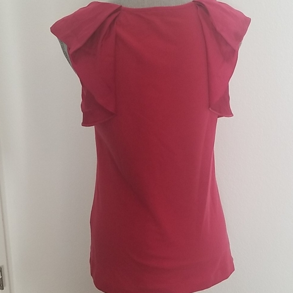 Theory Flutter Sleeve Red Top, sz S/P - Picture 2 of 4